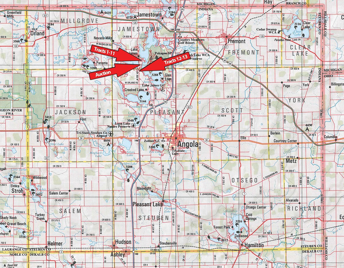 Area map - Lake James Area Real Estate Auction - 13 Lots - 3 Selling Absolute!